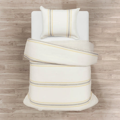 Farmhouse Stripe 100% Cotton Duvet Cover Set - Quahog Bay Bedding
