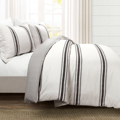 Farmhouse Stripe 100% Cotton Duvet Cover Set - Quahog Bay Bedding
