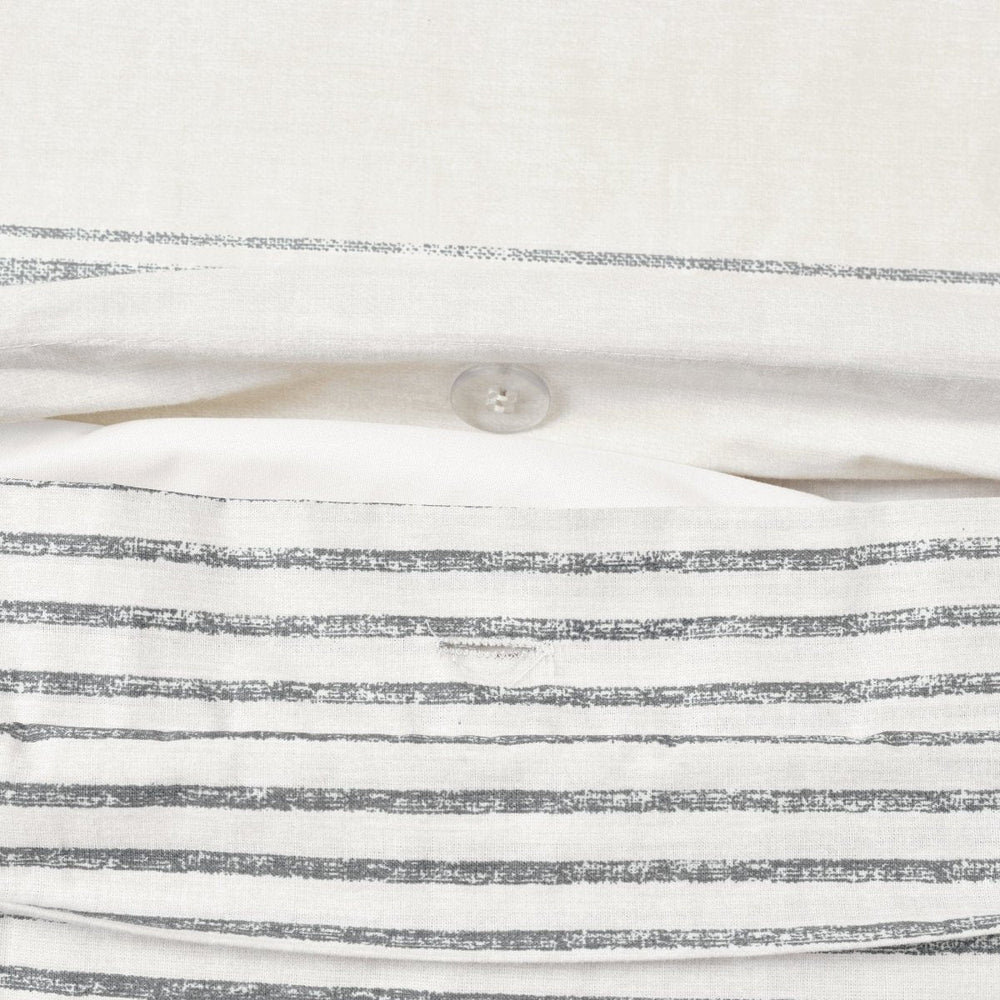 Farmhouse Stripe 100% Cotton Duvet Cover Set - Quahog Bay Bedding
