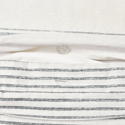 Farmhouse Stripe 100% Cotton Duvet Cover Set - Quahog Bay Bedding