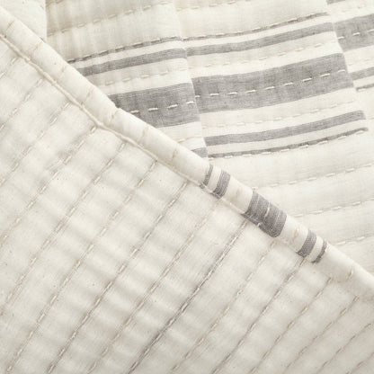 Farmhouse Stripe Kantha Pick Stitch Yarn Dyed Cotton Woven Throw - Quahog Bay Bedding