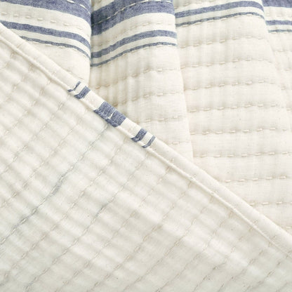 Farmhouse Stripe Kantha Pick Stitch Yarn Dyed Cotton Woven Throw - Quahog Bay Bedding