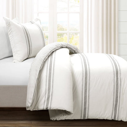 Farmhouse Stripe Reversible Comforter Set - Quahog Bay Bedding