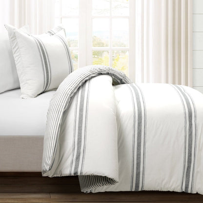 Farmhouse Stripe Reversible Comforter Set - Quahog Bay Bedding