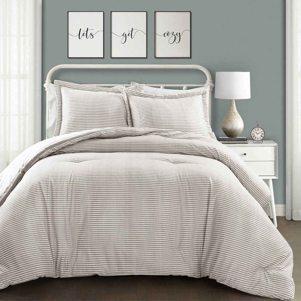 Farmhouse Stripe Reversible Comforter Set - Quahog Bay Bedding