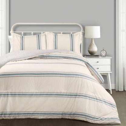 Farmhouse Stripe Reversible Comforter Set - Quahog Bay Bedding