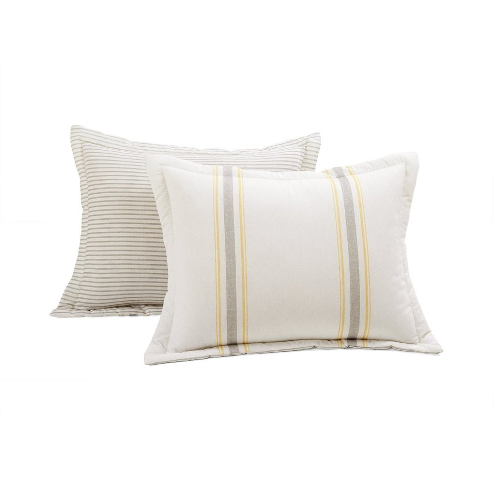 Farmhouse Stripe Reversible Comforter Set - Quahog Bay Bedding