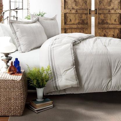 Farmhouse Stripe Reversible Comforter Set - Quahog Bay Bedding