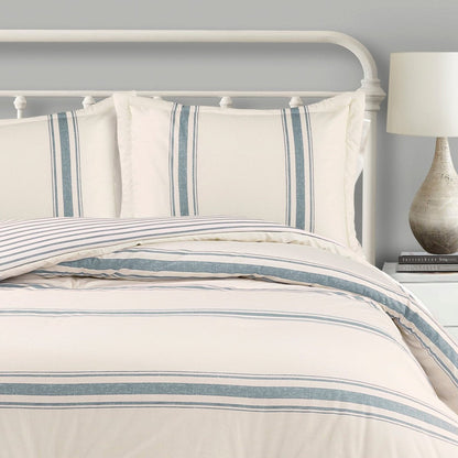 Farmhouse Stripe Reversible Comforter Set - Quahog Bay Bedding