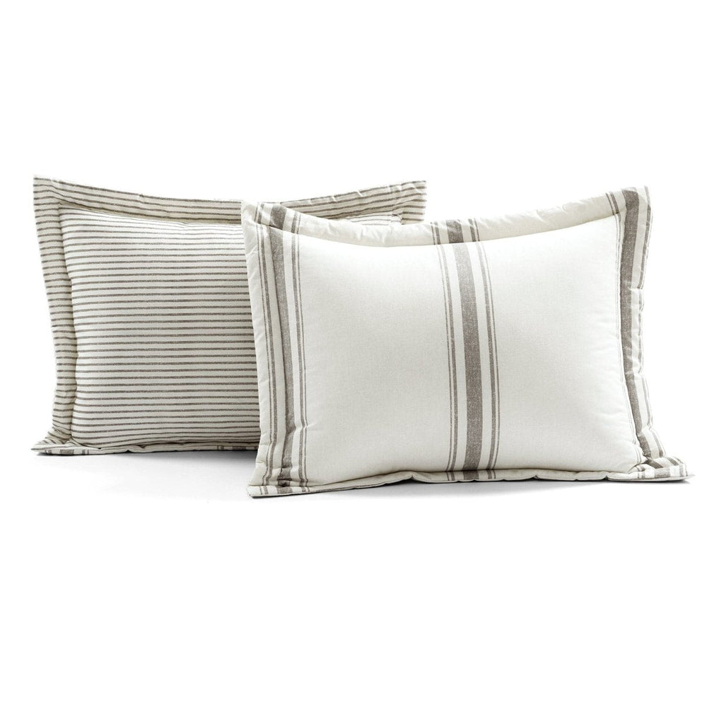 Farmhouse Stripe Reversible Comforter Set - Quahog Bay Bedding