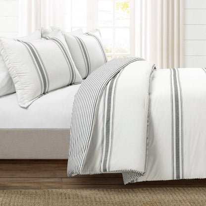Farmhouse Stripe Reversible Comforter Set - Quahog Bay Bedding