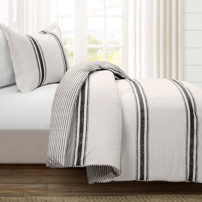 Farmhouse Stripe Reversible Comforter Set - Quahog Bay Bedding