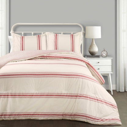 Farmhouse Stripe Reversible Comforter Set - Quahog Bay Bedding