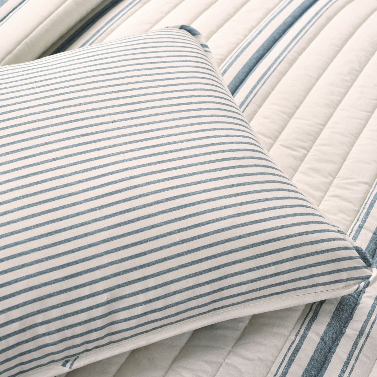 Farmhouse Stripe Reversible Cotton Quilt Set - Quahog Bay Bedding