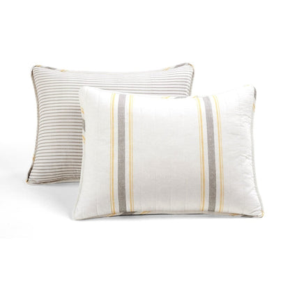 Farmhouse Stripe Reversible Cotton Quilt Set - Quahog Bay Bedding