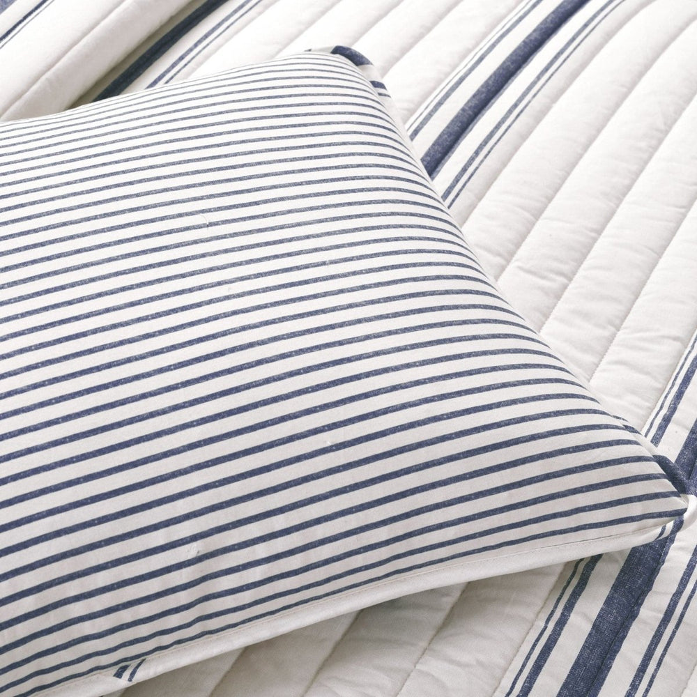 Farmhouse Stripe Reversible Cotton Quilt Set - Quahog Bay Bedding