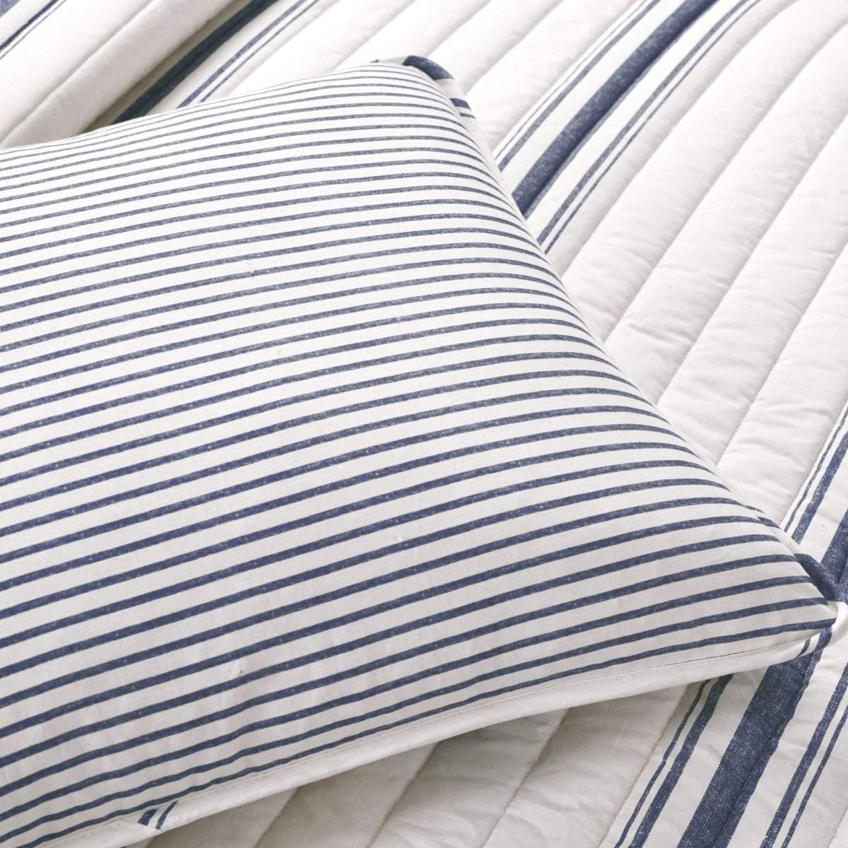 Farmhouse Stripe Reversible Cotton Quilt Set - Quahog Bay Bedding