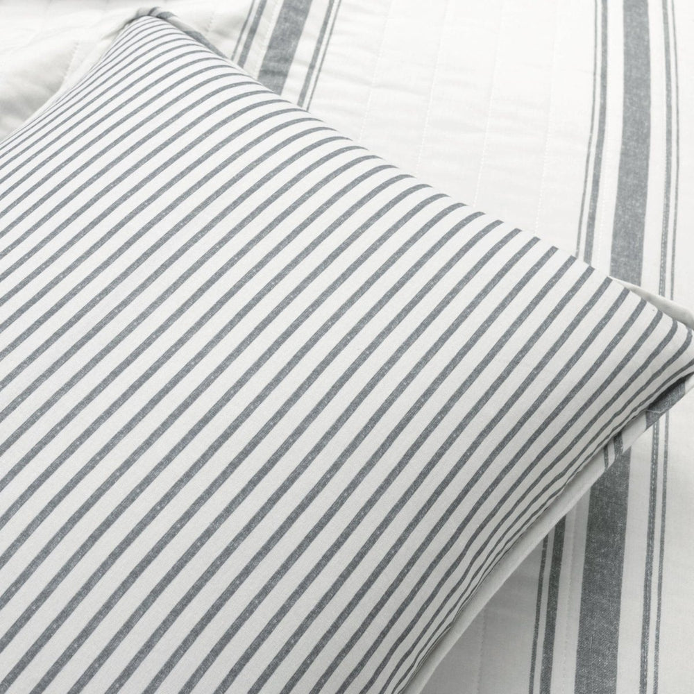 Farmhouse Stripe Reversible Cotton Quilt Set - Quahog Bay Bedding