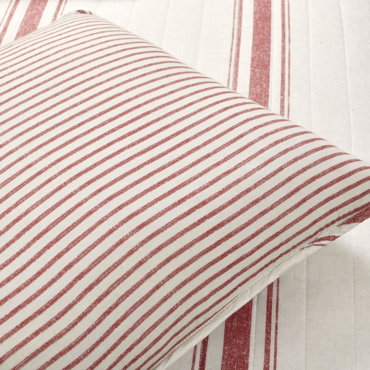 Farmhouse Stripe Reversible Cotton Quilt Set - Quahog Bay Bedding