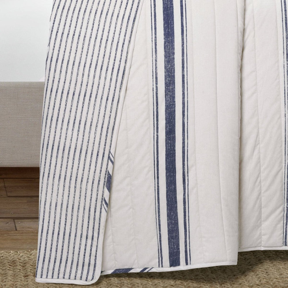 Farmhouse Stripe Reversible Cotton Quilt Set - Quahog Bay Bedding