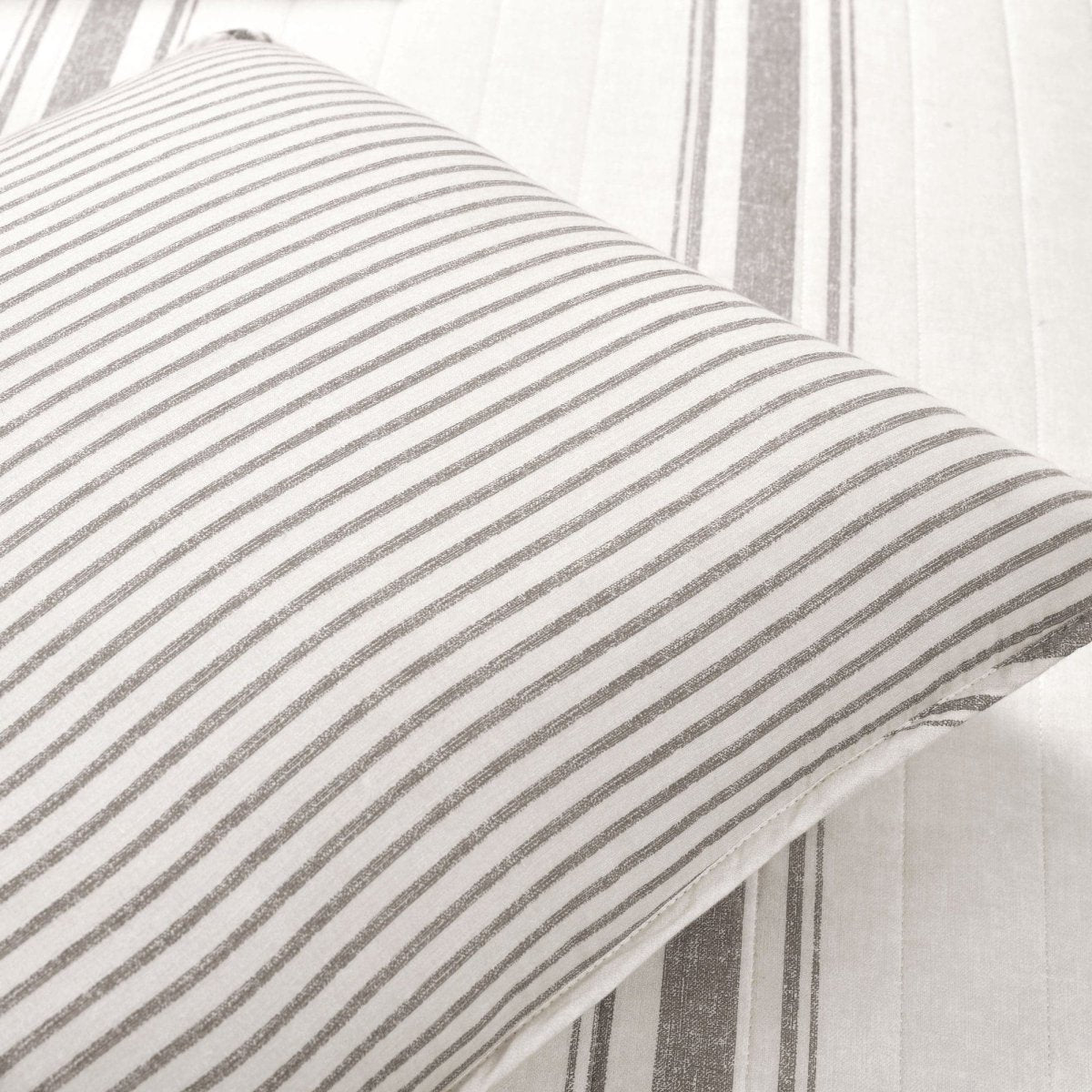 Farmhouse Stripe Reversible Cotton Quilt Set - Quahog Bay Bedding