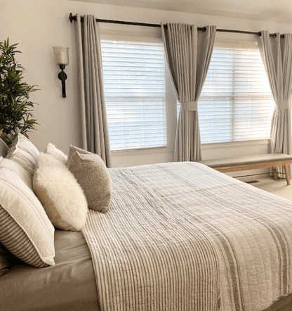 Farmhouse Stripe Reversible Cotton Quilt Set - Quahog Bay Bedding