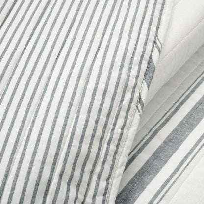 Farmhouse Stripe Reversible Cotton Quilt Set - Quahog Bay Bedding