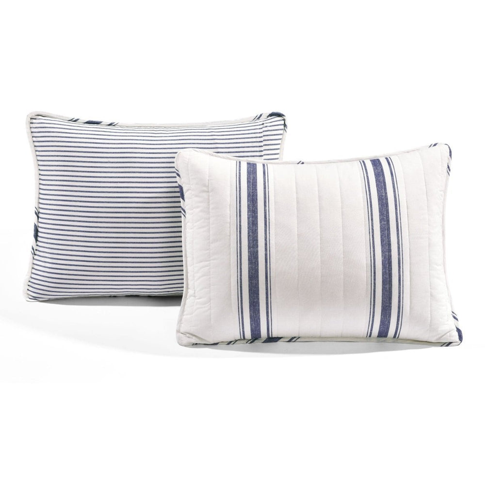 Farmhouse Stripe Reversible Cotton Quilt Set - Quahog Bay Bedding