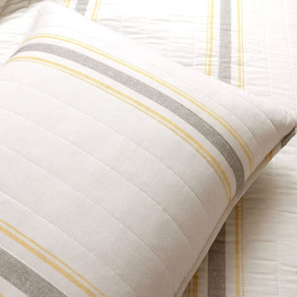 Farmhouse Stripe Reversible Cotton Quilt Set - Quahog Bay Bedding