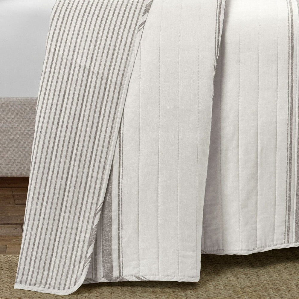 Farmhouse Stripe Reversible Cotton Quilt Set - Quahog Bay Bedding