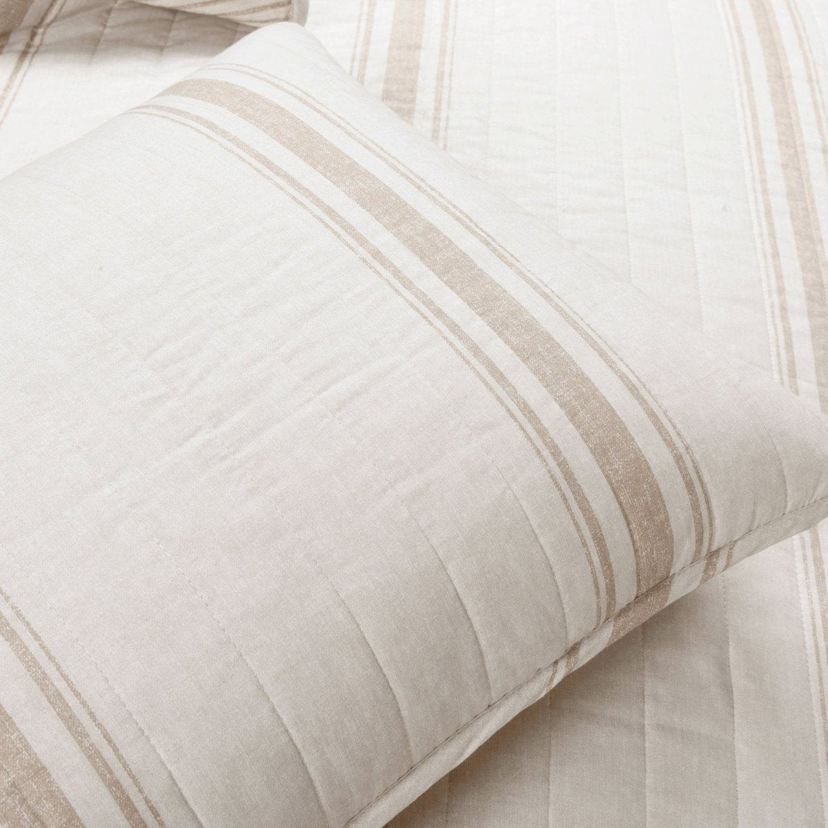 Farmhouse Stripe Reversible Cotton Quilt Set - Quahog Bay Bedding