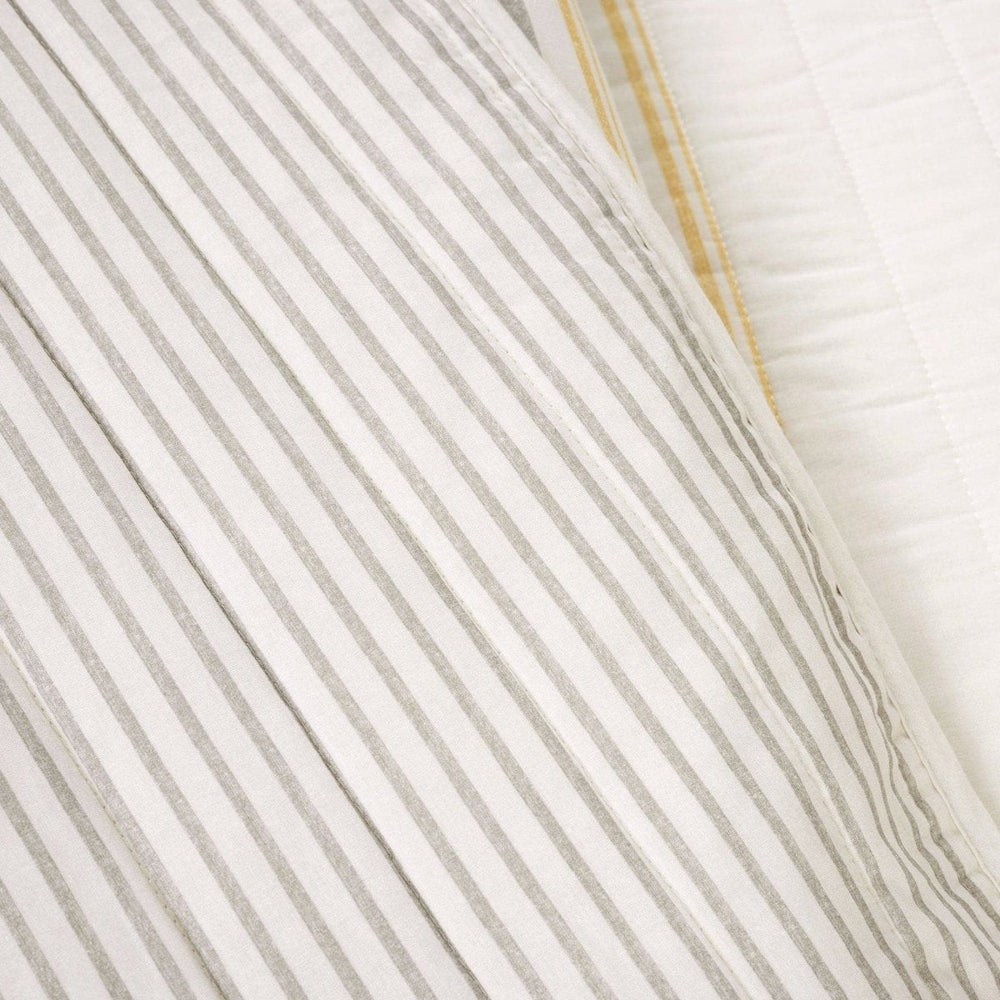 Farmhouse Stripe Reversible Cotton Quilt Set - Quahog Bay Bedding