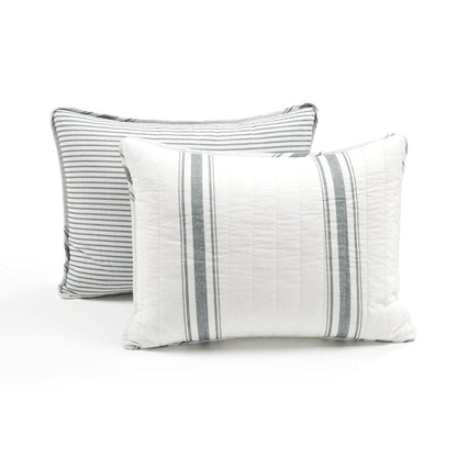 Farmhouse Stripe Reversible Cotton Quilt Set - Quahog Bay Bedding
