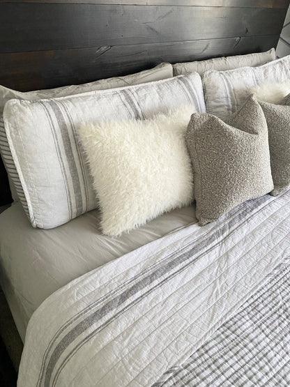 Farmhouse Stripe Reversible Cotton Quilt Set - Quahog Bay Bedding