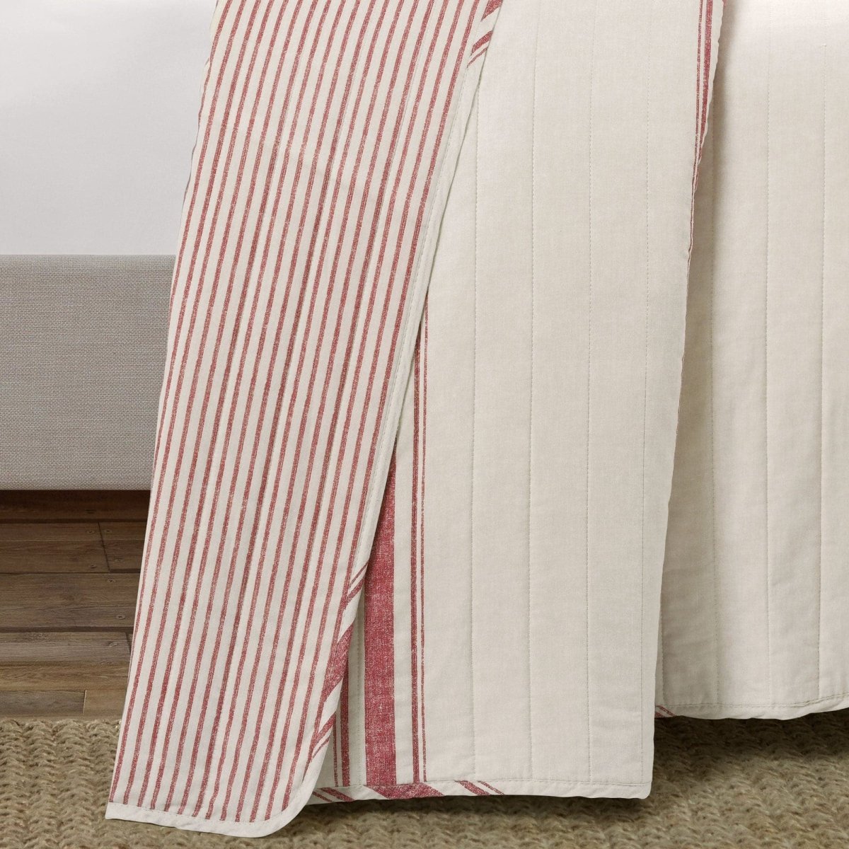 Farmhouse Stripe Reversible Cotton Quilt Set - Quahog Bay Bedding