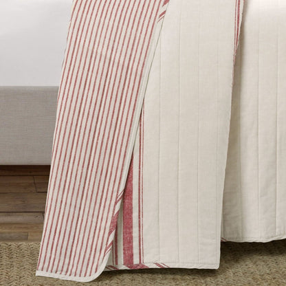 Farmhouse Stripe Reversible Cotton Quilt Set - Quahog Bay Bedding