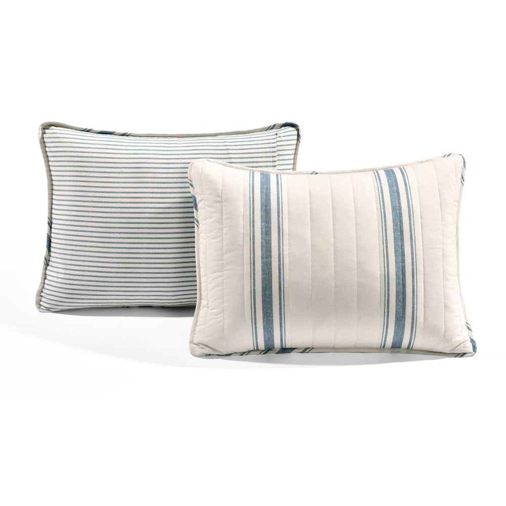 Farmhouse Stripe Reversible Cotton Quilt Set - Quahog Bay Bedding