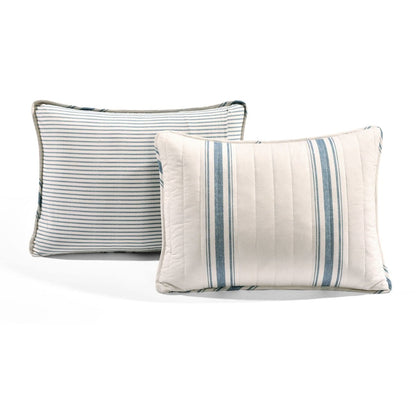 Farmhouse Stripe Reversible Cotton Quilt Set - Quahog Bay Bedding