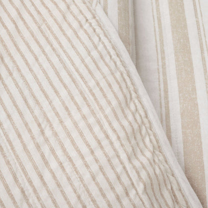 Farmhouse Stripe Reversible Cotton Quilt Set - Quahog Bay Bedding