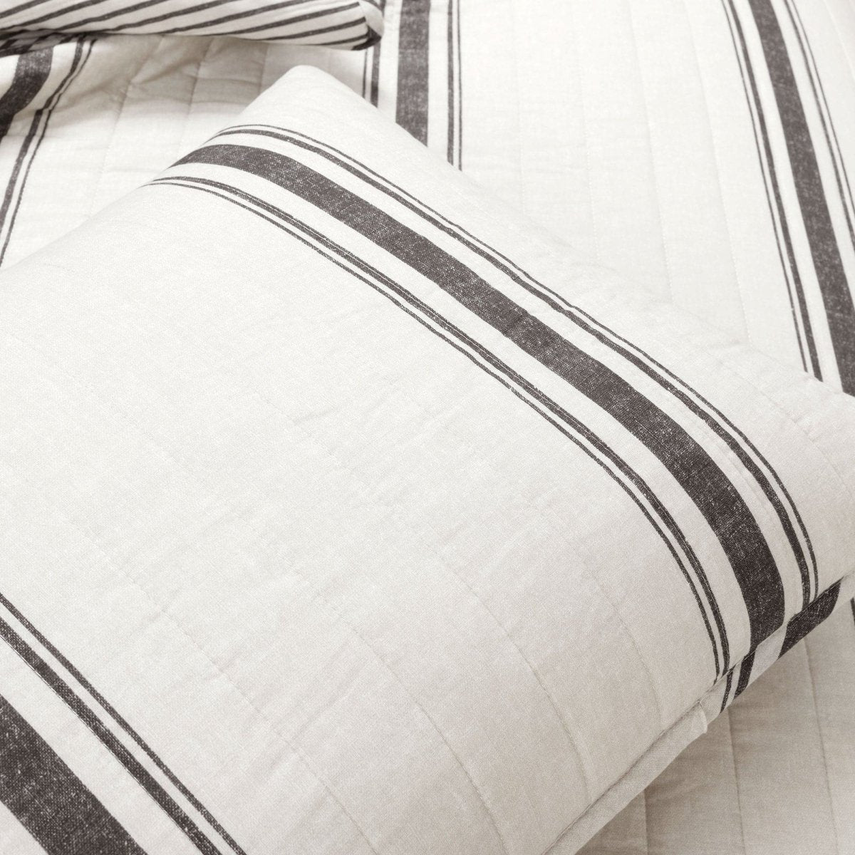 Farmhouse Stripe Reversible Cotton Quilt Set - Quahog Bay Bedding
