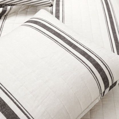 Farmhouse Stripe Reversible Cotton Quilt Set - Quahog Bay Bedding