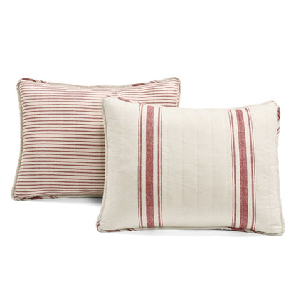 Farmhouse Stripe Reversible Cotton Quilt Set - Quahog Bay Bedding