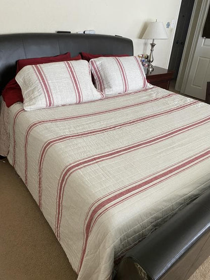 Farmhouse Stripe Reversible Cotton Quilt Set - Quahog Bay Bedding