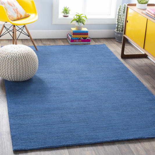 Brockton Solid Blue Wool Rug