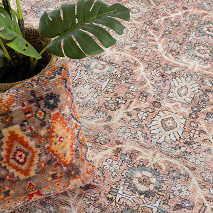 Flat Pile Urpi Red Washable Rug - Clearance - Quahog Bay Bedding