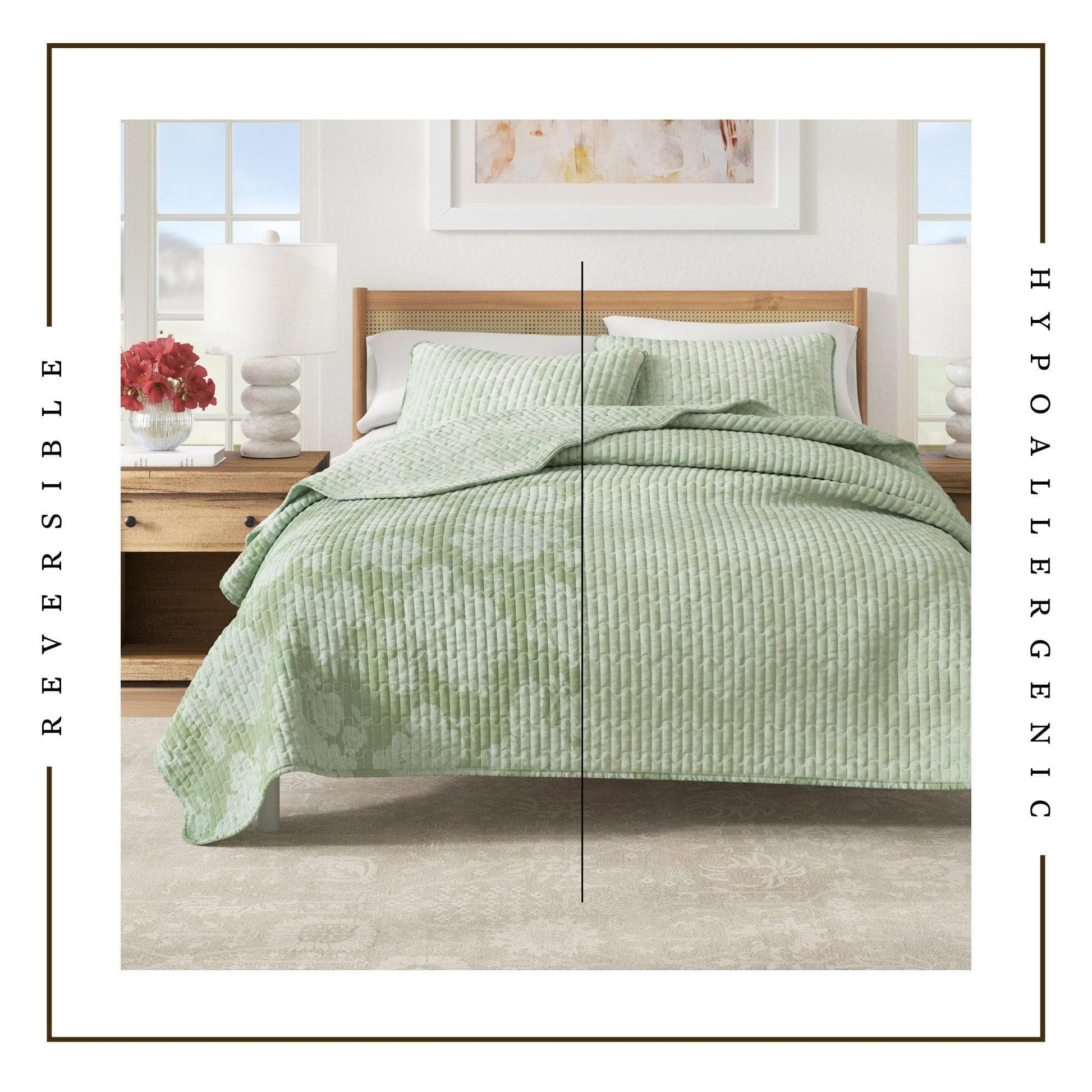 Floral Printed Cotton Quilt Set - Corin Collection - Quahog Bay Bedding