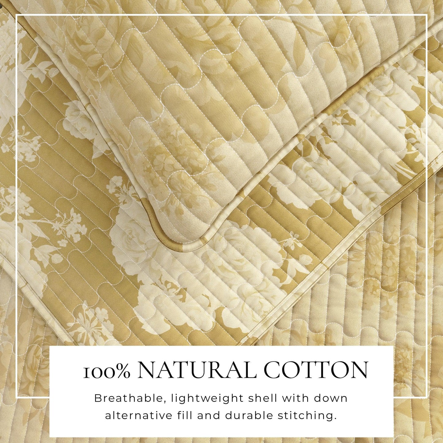 Floral Printed Cotton Quilt Set - Corin Collection - Quahog Bay Bedding