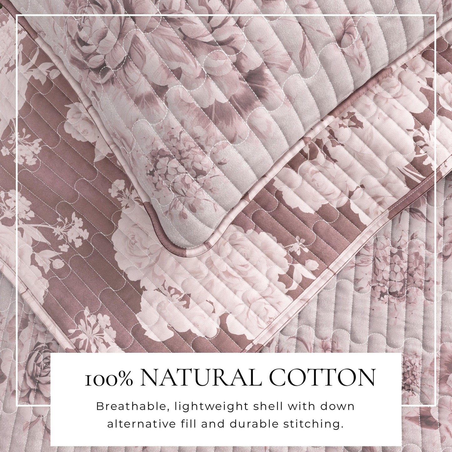 Floral Printed Cotton Quilt Set - Corin Collection - Quahog Bay Bedding