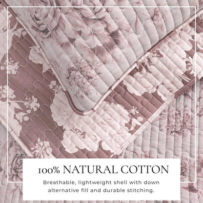 Floral Printed Cotton Quilt Set - Corin Collection - Quahog Bay Bedding