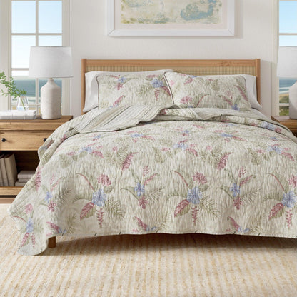 Floral Printed Cotton Quilt Set - Mendocino Collection - Quahog Bay Bedding